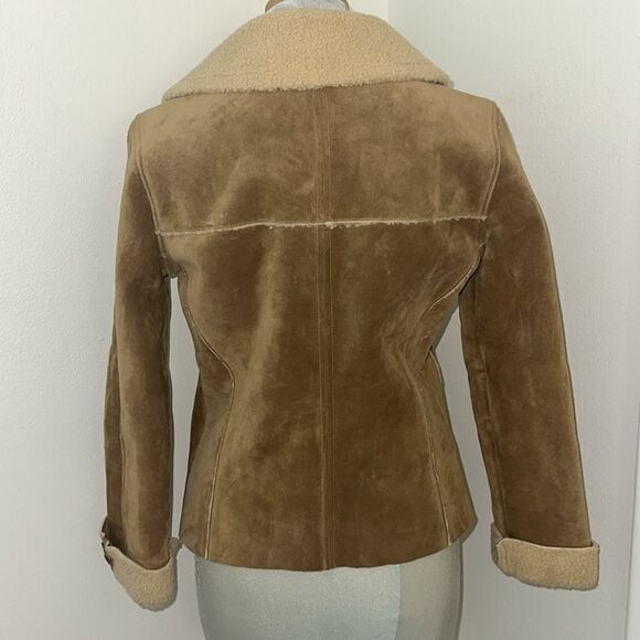Gap suede leather brown Sherpa lines jacket coat western XS - Picture 3 of 9